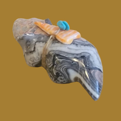 Orca Agate Zuni Fetish Badger