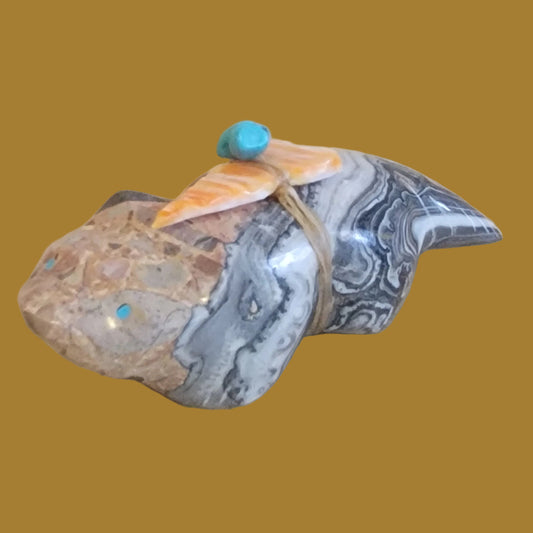 Orca Agate Zuni Fetish Badger