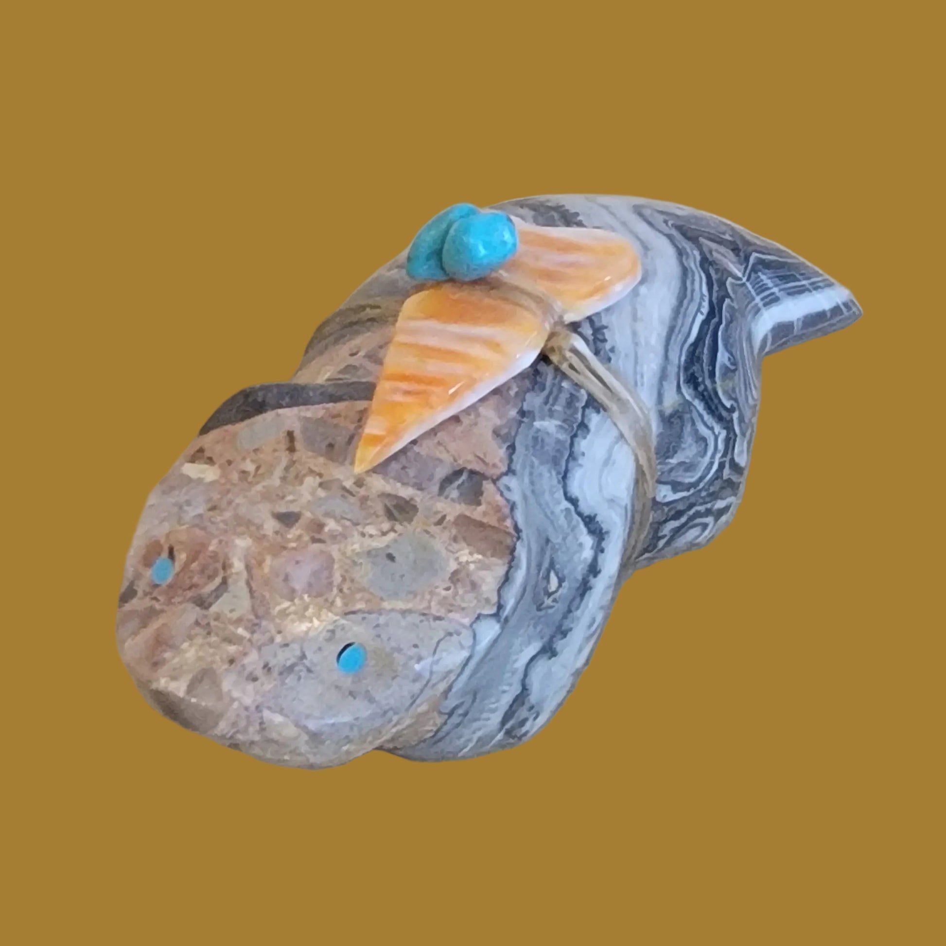 Orca Agate Zuni Fetish Badger