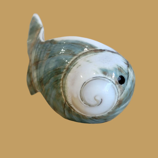 Green Snail Shell Zuni Fetish Fish