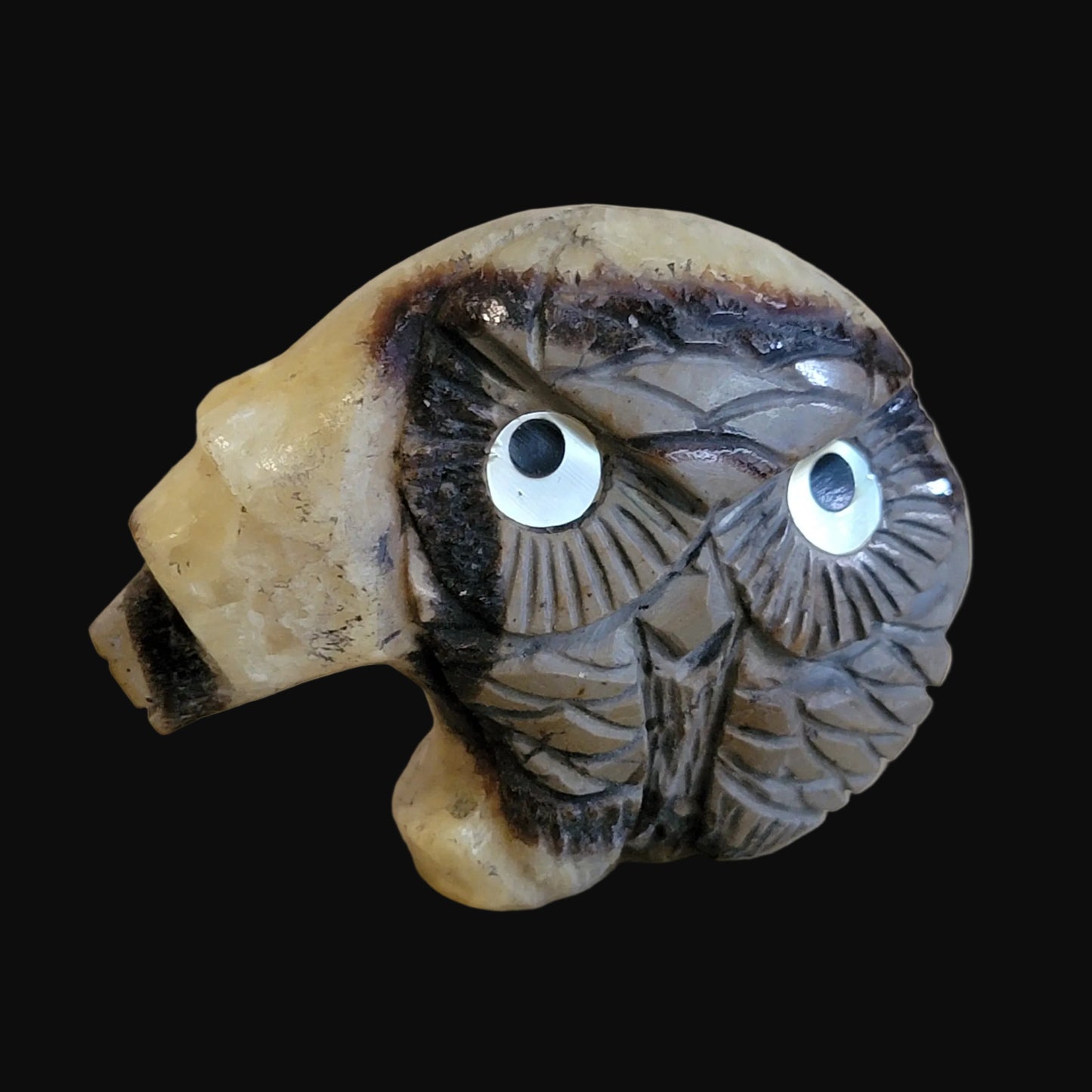 Fabulous Septarian Nodule Bear /Owl Combo Zuni Fetish