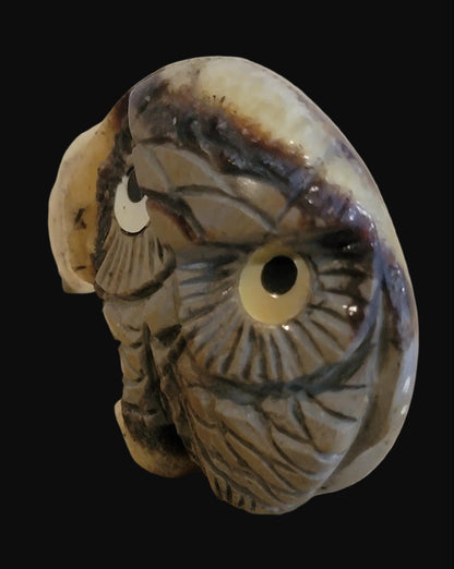 Fabulous Septarian Nodule Bear /Owl Combo Zuni Fetish