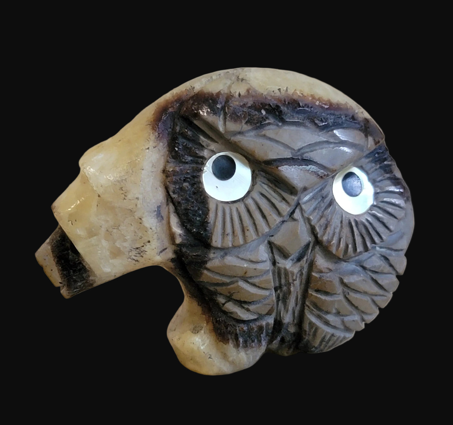 Fabulous Septarian Nodule Bear /Owl Combo Zuni Fetish