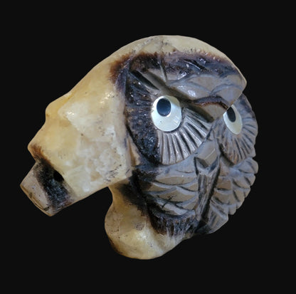 Fabulous Septarian Nodule Bear /Owl Combo Zuni Fetish