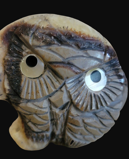 Fabulous Septarian Nodule Bear /Owl Combo Zuni Fetish