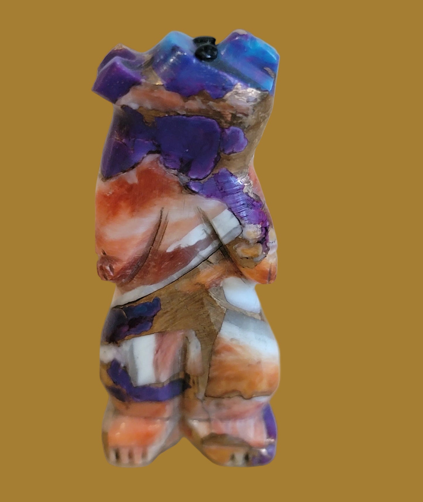 Cute and Colorful Composite Standing Bear Zuni Fetish