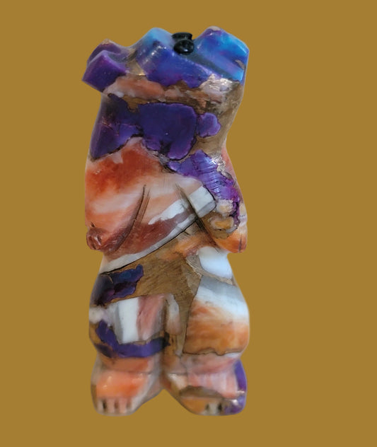 Cute and Colorful Composite Standing Bear Zuni Fetish