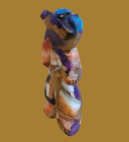 Cute and Colorful Composite Standing Bear Zuni Fetish