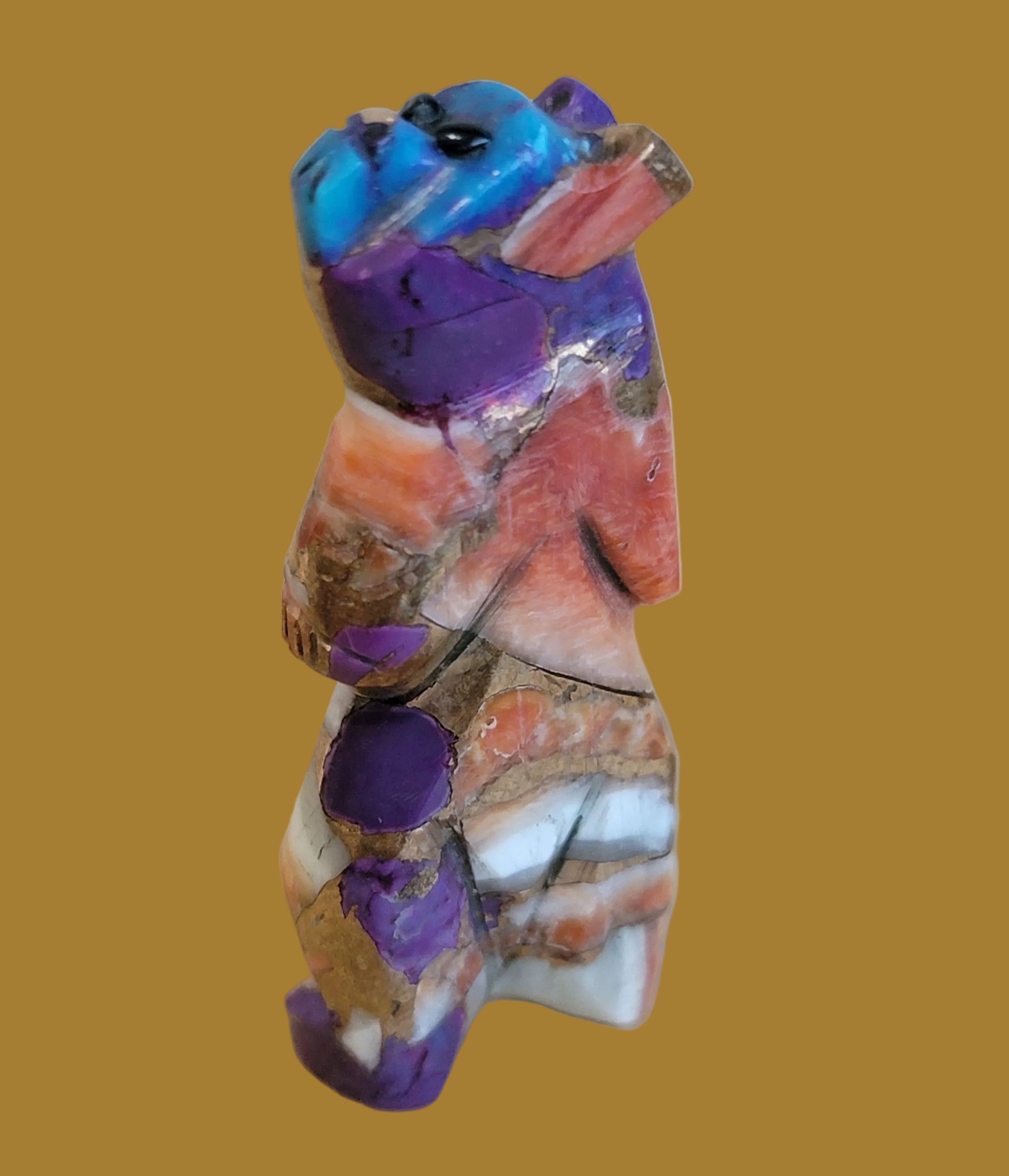 Cute and Colorful Composite Standing Bear Zuni Fetish