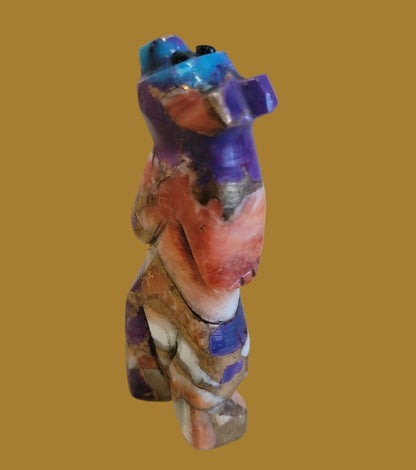 Cute and Colorful Composite Standing Bear Zuni Fetish