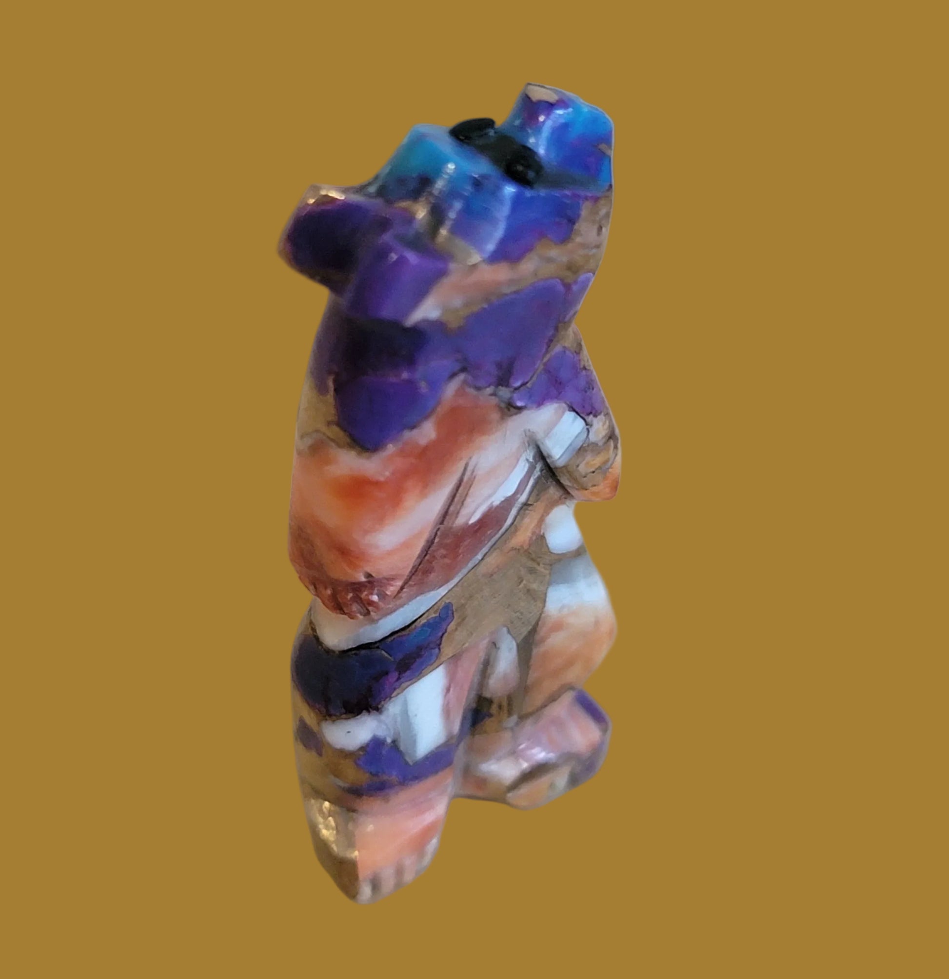 Cute and Colorful Composite Standing Bear Zuni Fetish