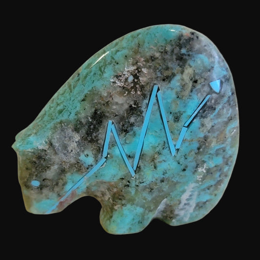 Classic Turquoise Medicine Bear Zuni Fetish