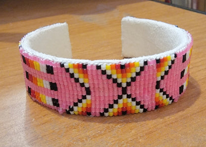 Square Cut Beaded Colorful Navajo Bracelet Indian Jewelry