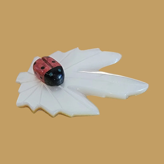 Ladybug on M.O.P. Leaf Zuni Fetish