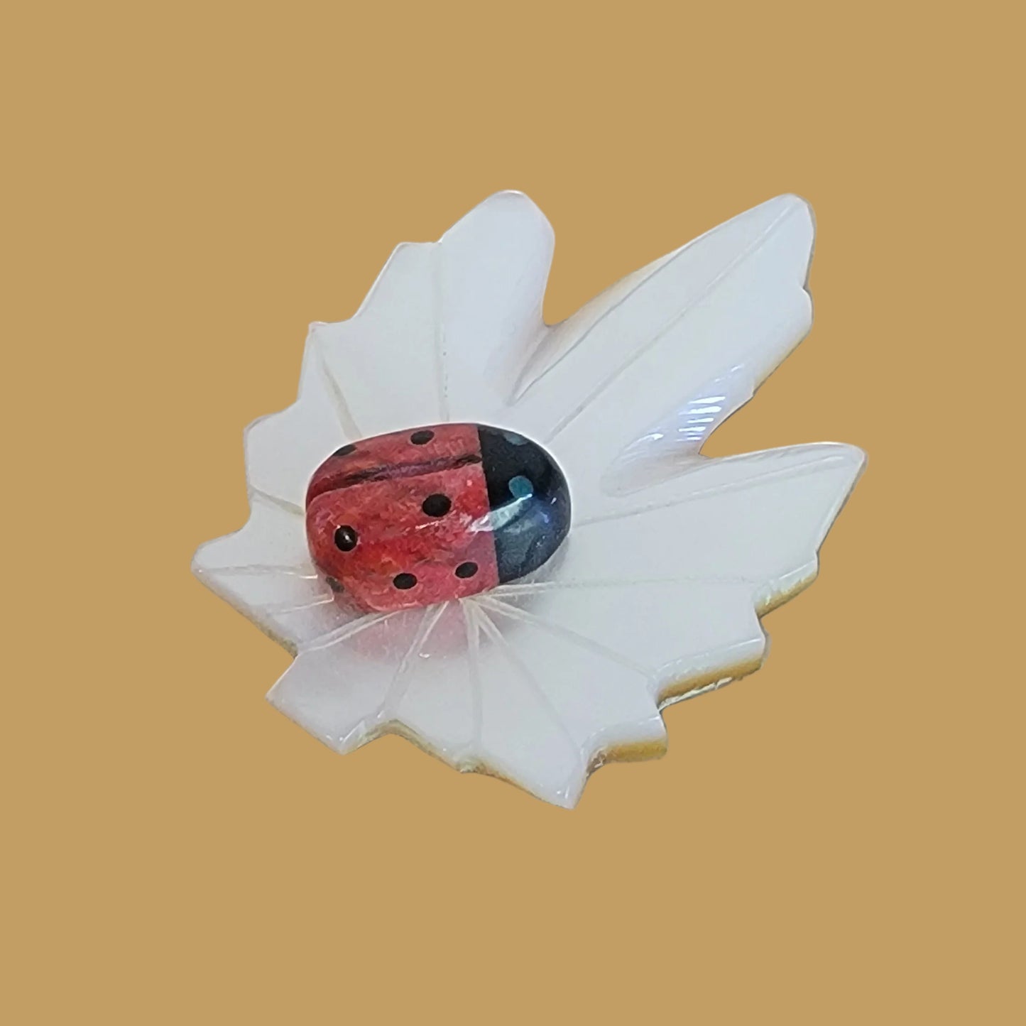Ladybug on M.O.P. Leaf Zuni Fetish