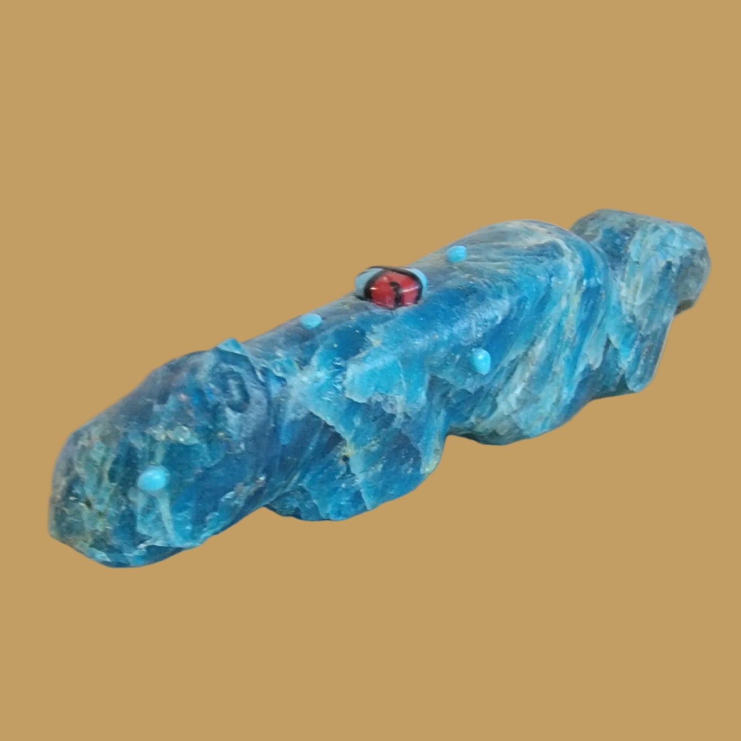 Blue Optic Squirrel w/Zuni Sun Zuni Fetish