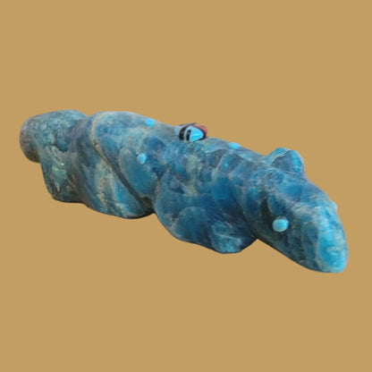 Blue Optic Squirrel w/Zuni Sun Zuni Fetish