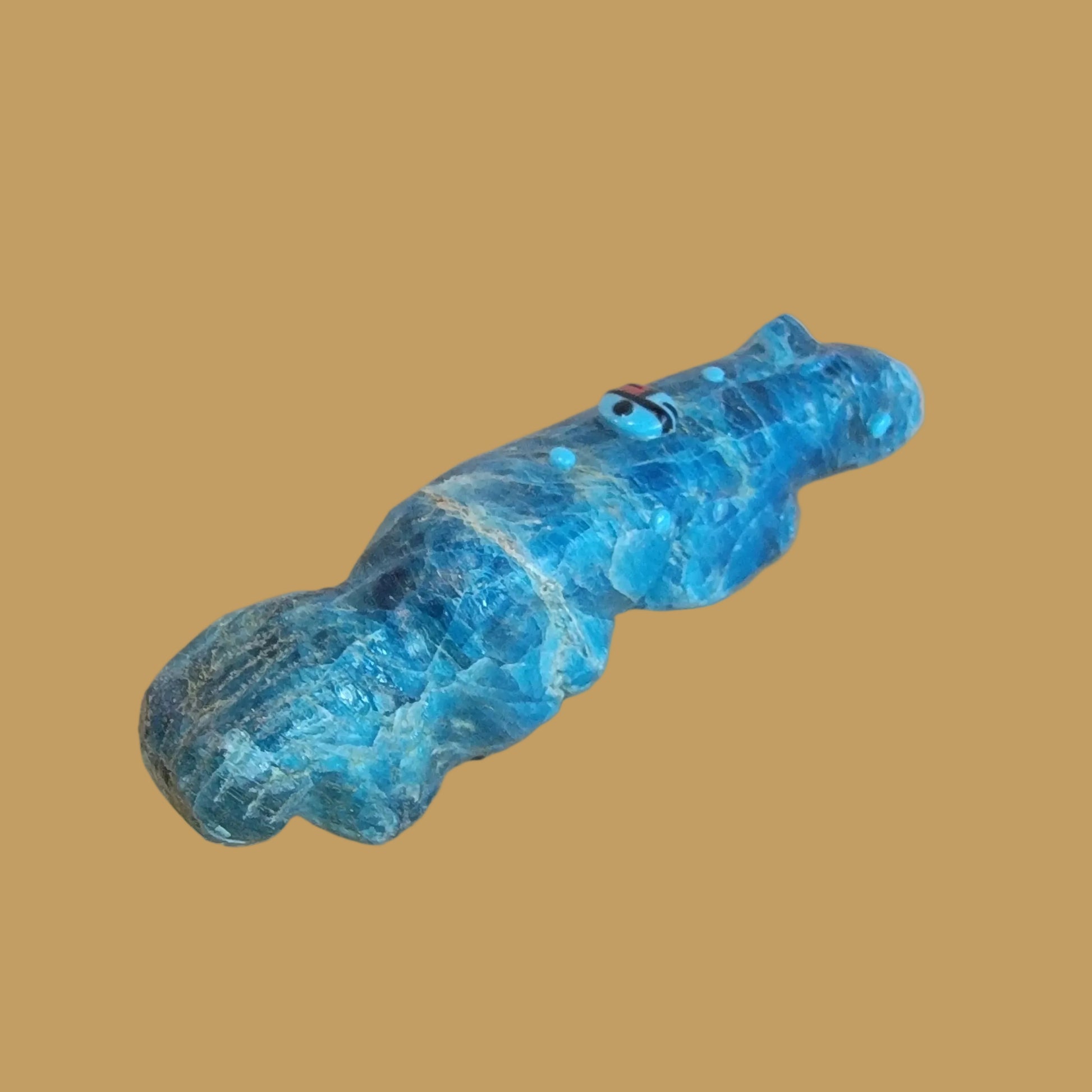 Blue Optic Squirrel w/Zuni Sun Zuni Fetish