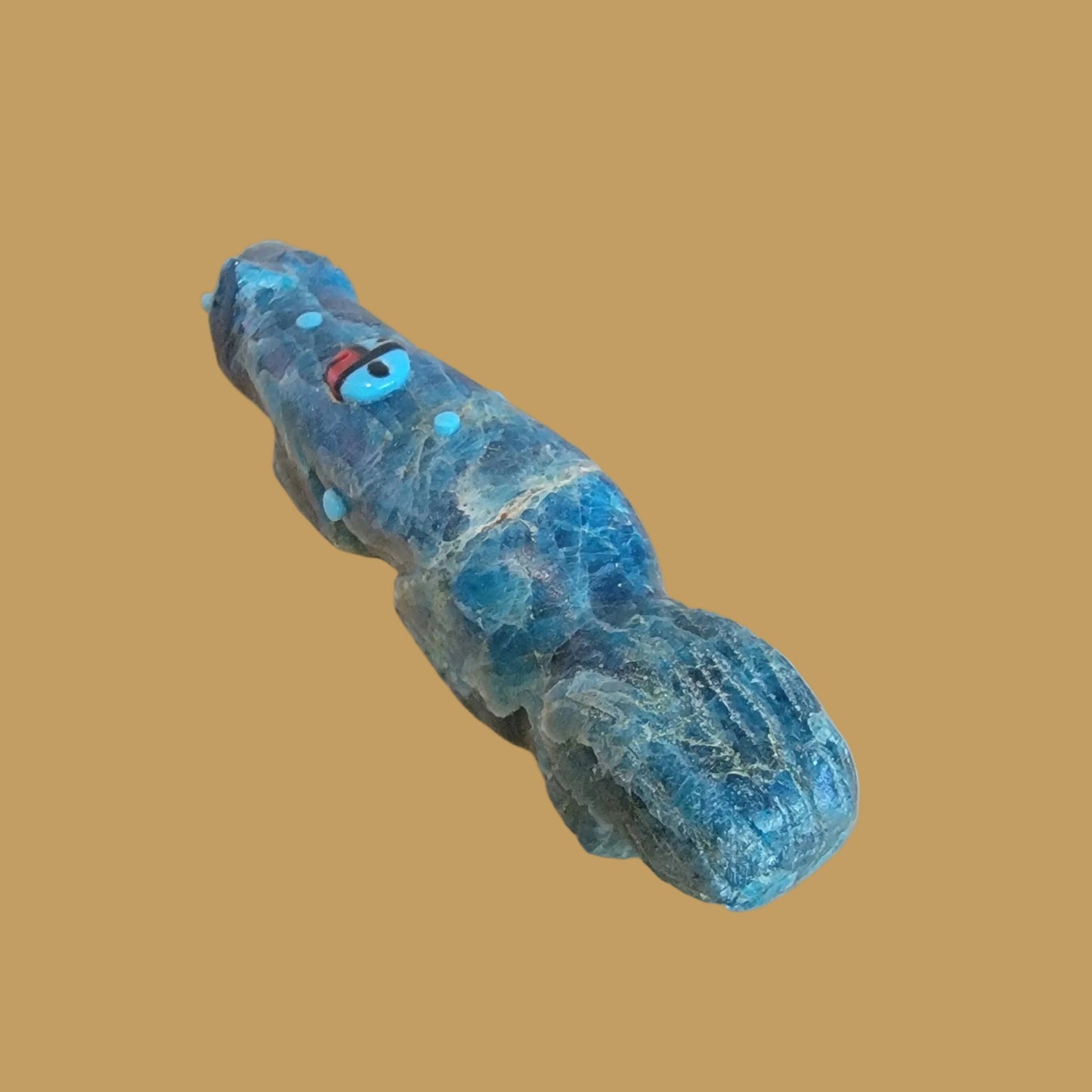 Blue Optic Squirrel w/Zuni Sun Zuni Fetish