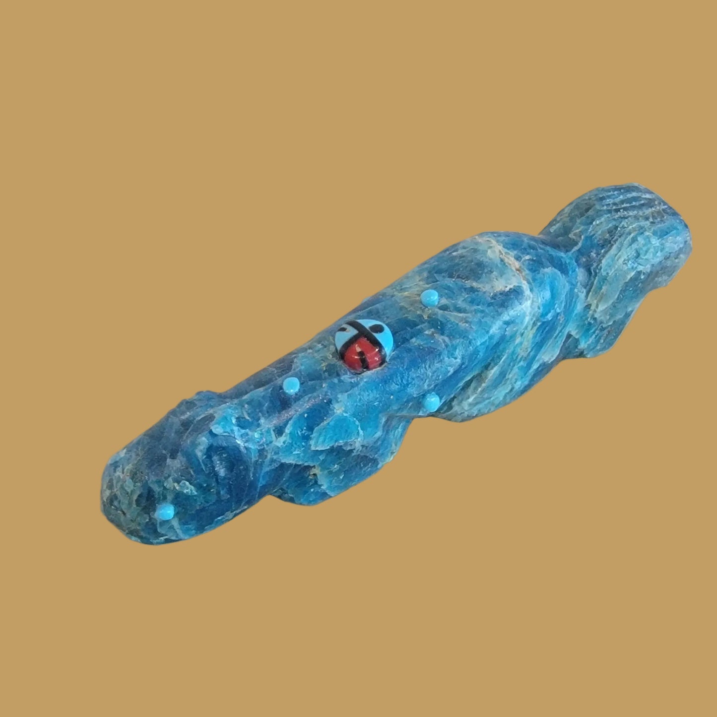 Blue Optic Squirrel w/Zuni Sun Zuni Fetish