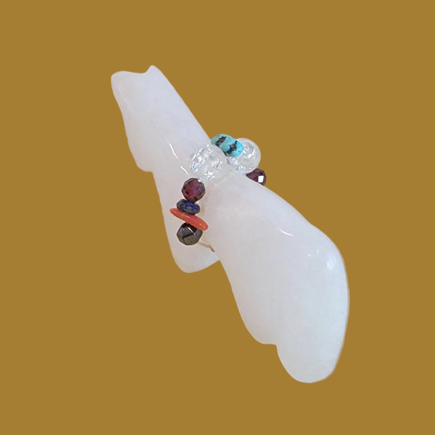 Alabaster Healing Horse w/ Fancy Bundle Zuni Fetish