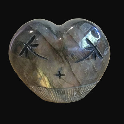 Double Labradorite Heart Shaped Zuni Corn Maidens Zuni Fetish