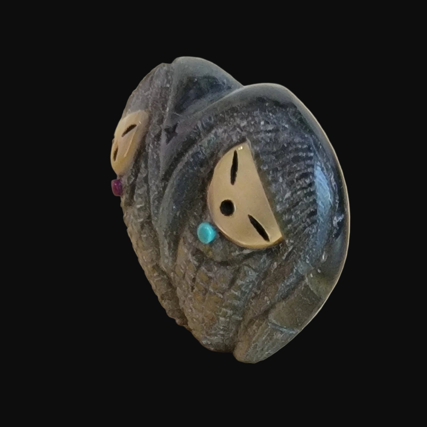Double Labradorite Heart Shaped Zuni Corn Maidens Zuni Fetish
