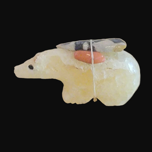 Calcite Bear w/Pack Zuni Fetish