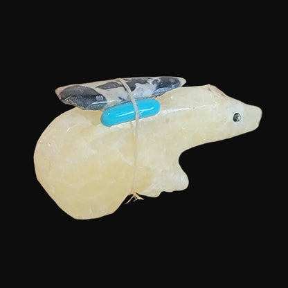 Calcite Bear w/Pack Zuni Fetish