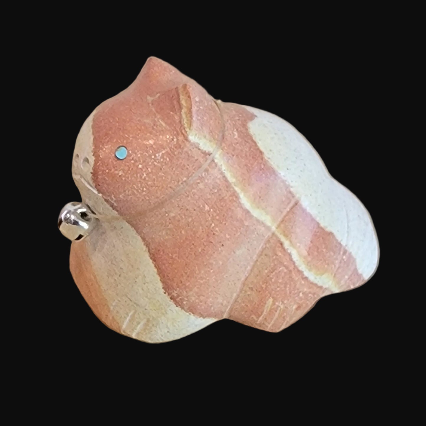 Sandstone Kitty Cat w/ Bell Collar Zuni Fetish