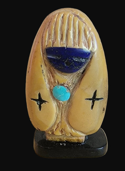 Picture Stone Jasper w/ Lapis Face Zuni Maiden Zuni Fetish