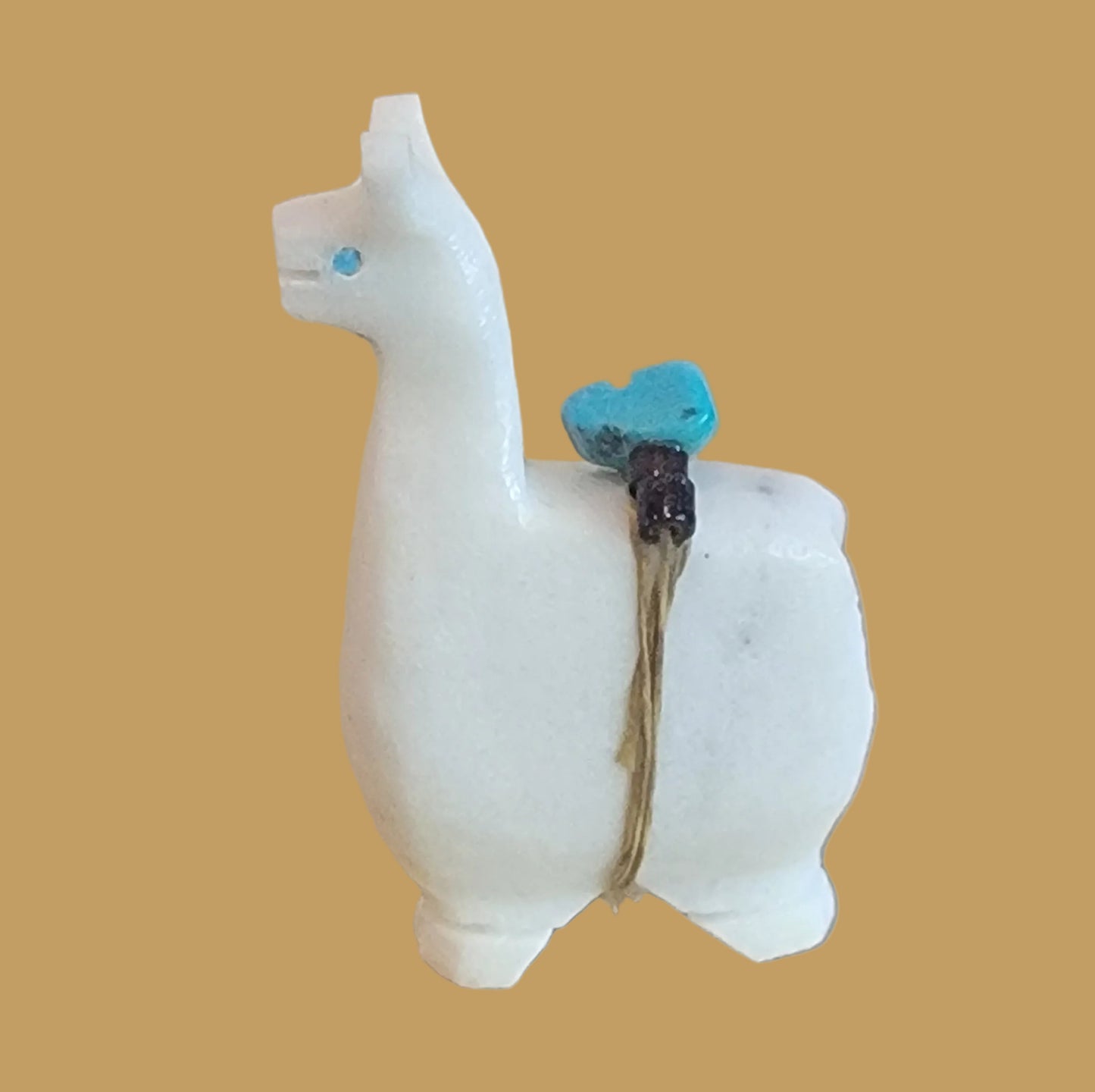 White Marble Llama Zuni Fetish