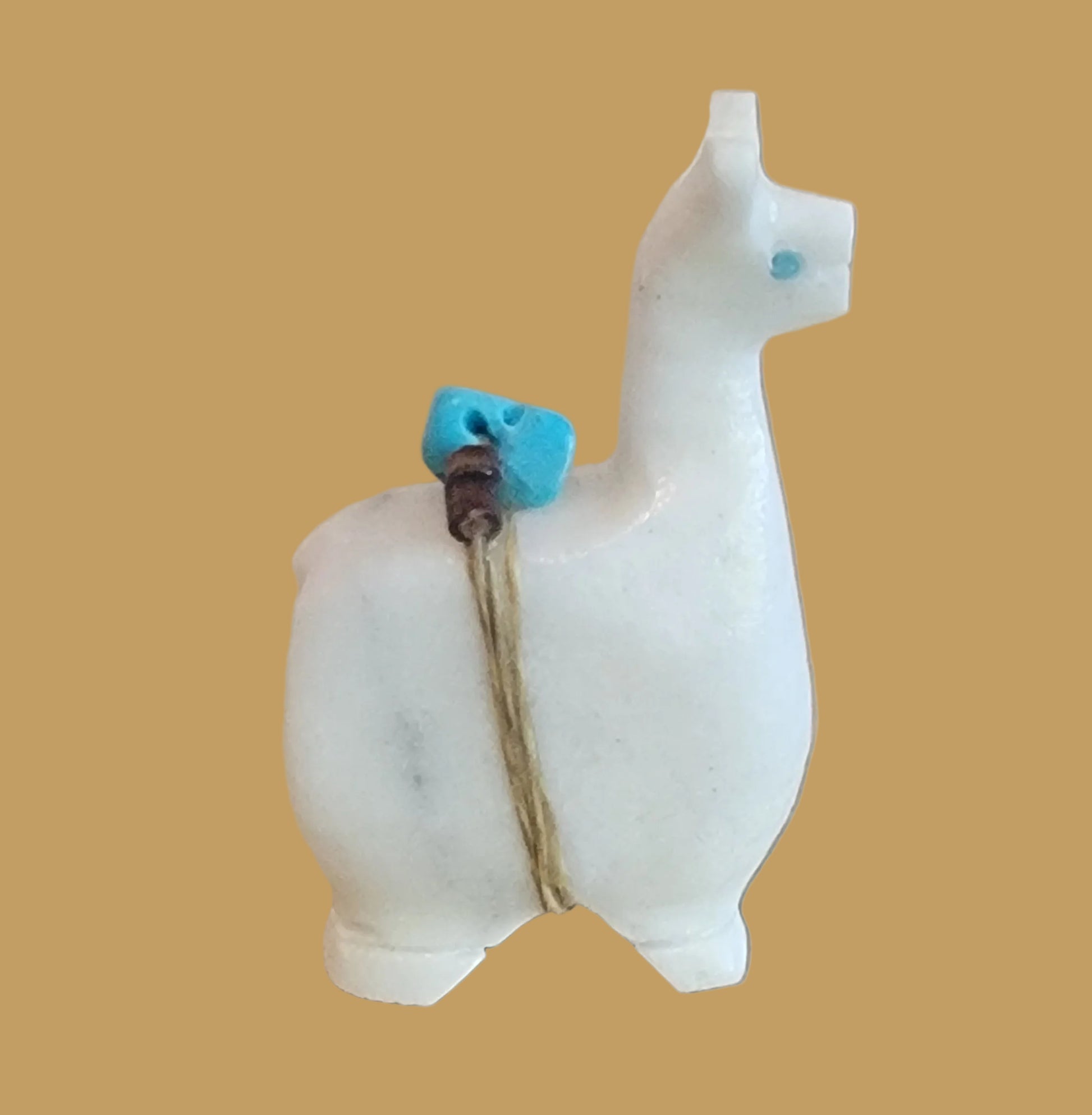 White Marble Llama Zuni Fetish