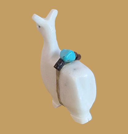 White Marble Llama Zuni Fetish