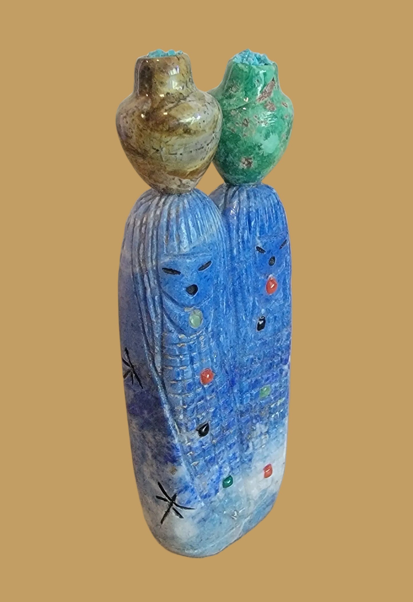 Quadruple Denim Lapis Zuni Olla Maidens/Corn Maidens Zuni Fetish