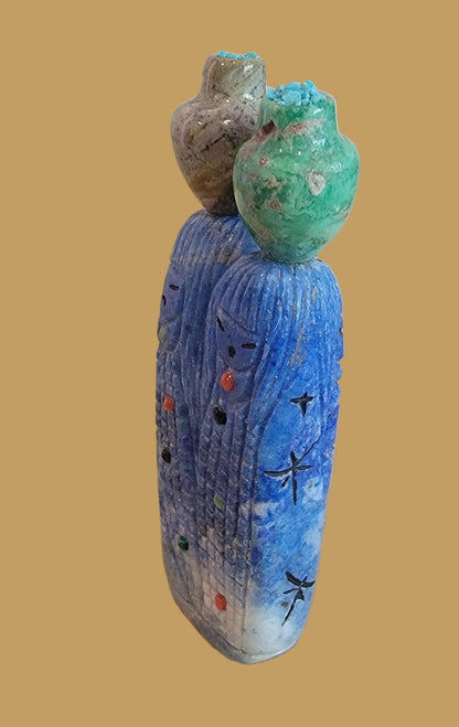Quadruple Denim Lapis Zuni Olla Maidens/Corn Maidens Zuni Fetish