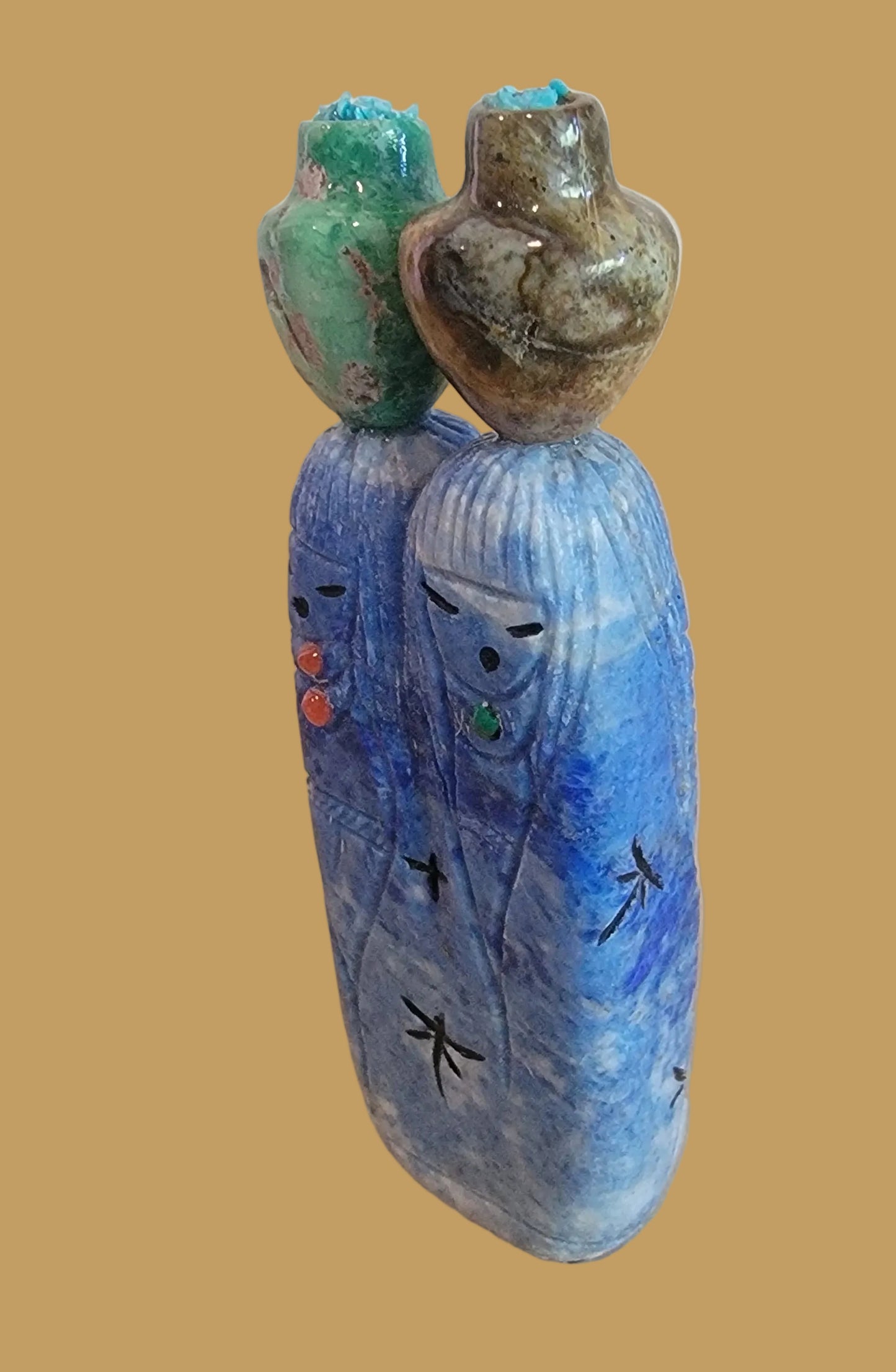 Quadruple Denim Lapis Zuni Olla Maidens/Corn Maidens Zuni Fetish