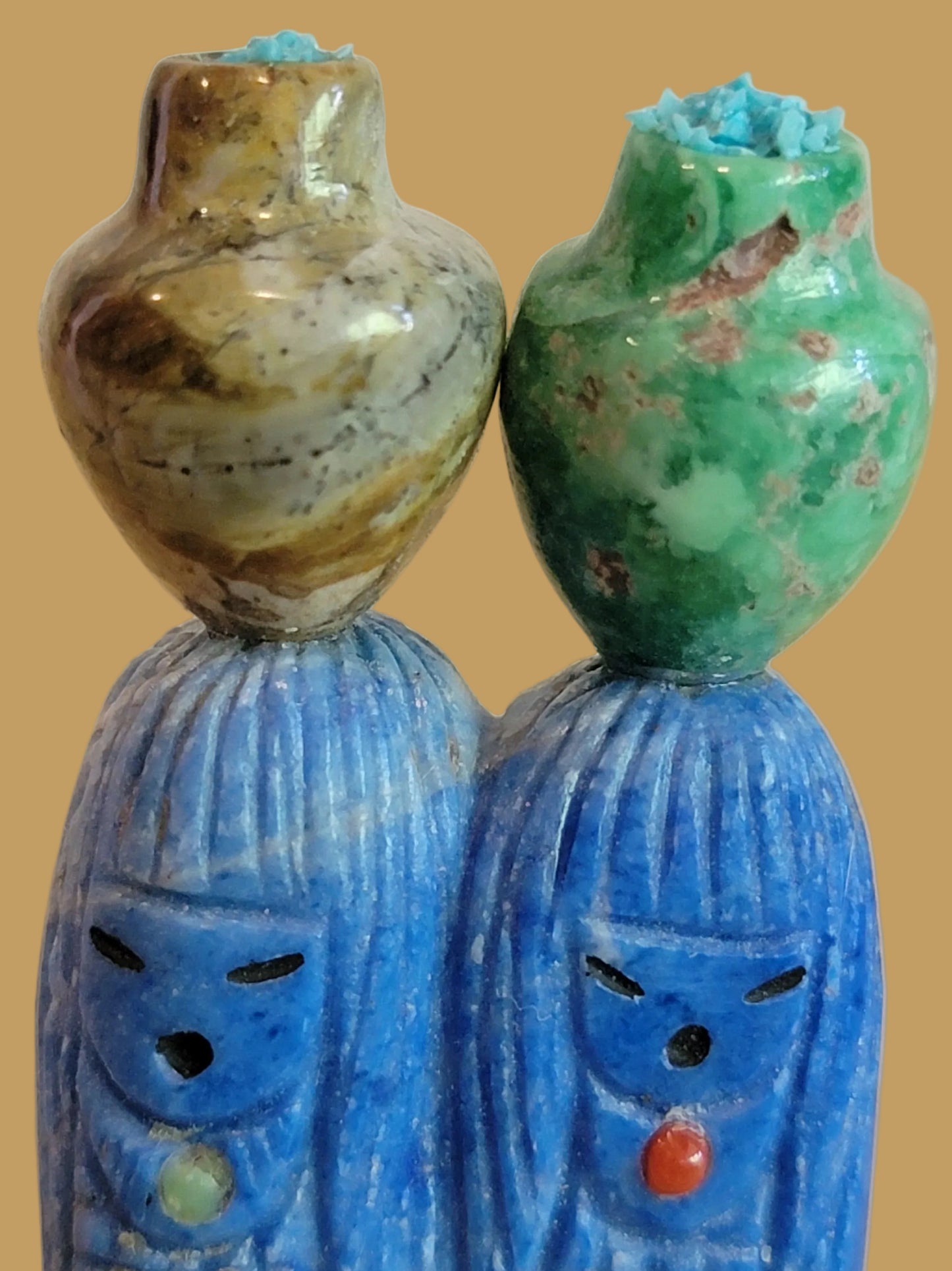 Quadruple Denim Lapis Zuni Olla Maidens/Corn Maidens Zuni Fetish