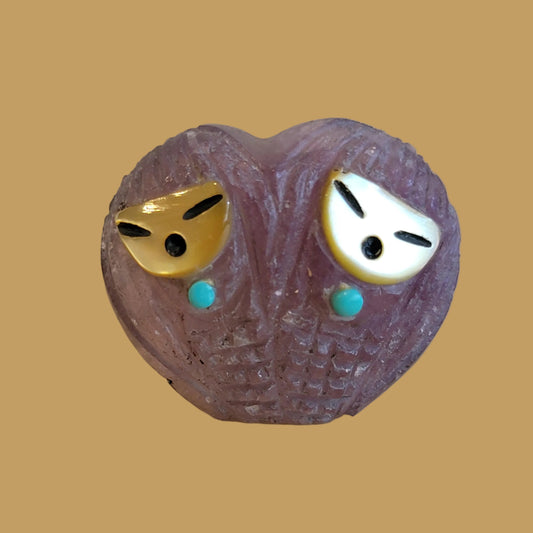 Double Fluorite Heart Shaped Zuni Corn Maidens Zuni Fetish