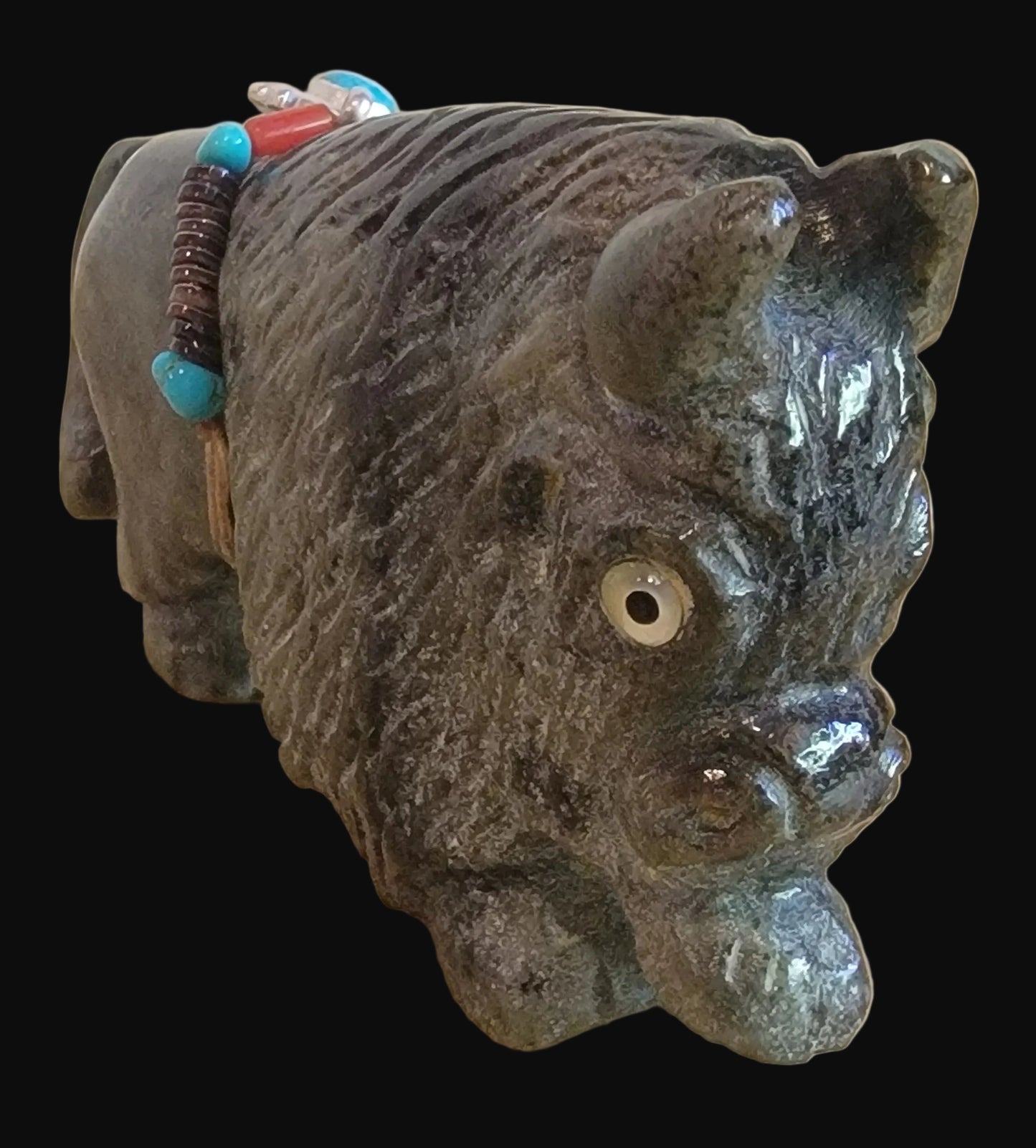 Proud and Powerful Bison/ Buffalo with Fancy Bundle Zuni Fetish