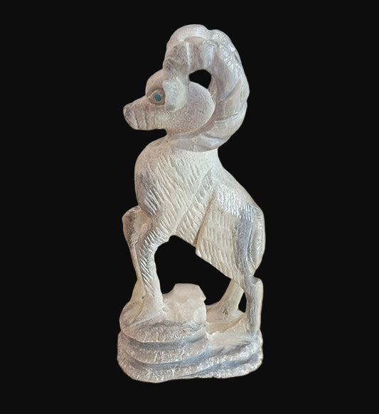 Highly Detailed and Realistic Antler Mountain Ram Zuni Fetish