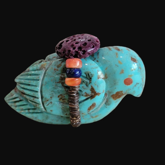 Sweet Turquoise Songbird/ Messenger Bird Zuni Fetish