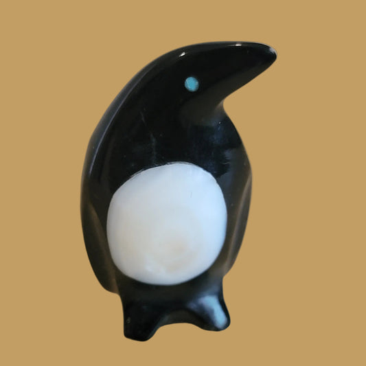 Black Marble and  M.O.P. Perky Penguin Zuni Fetish