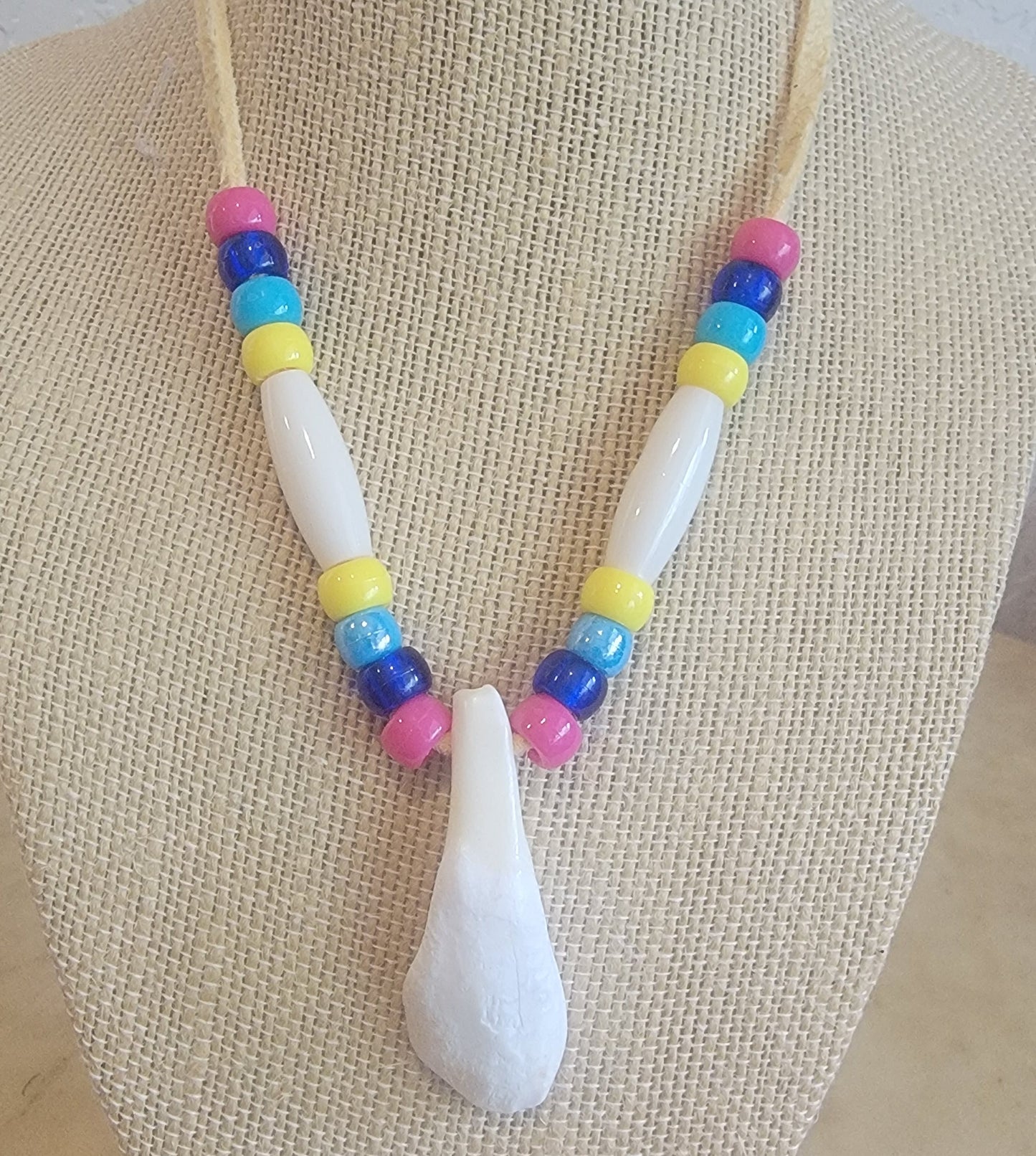 Shoshone Bison/Buffalo Tooth Necklace Indian Beadwork