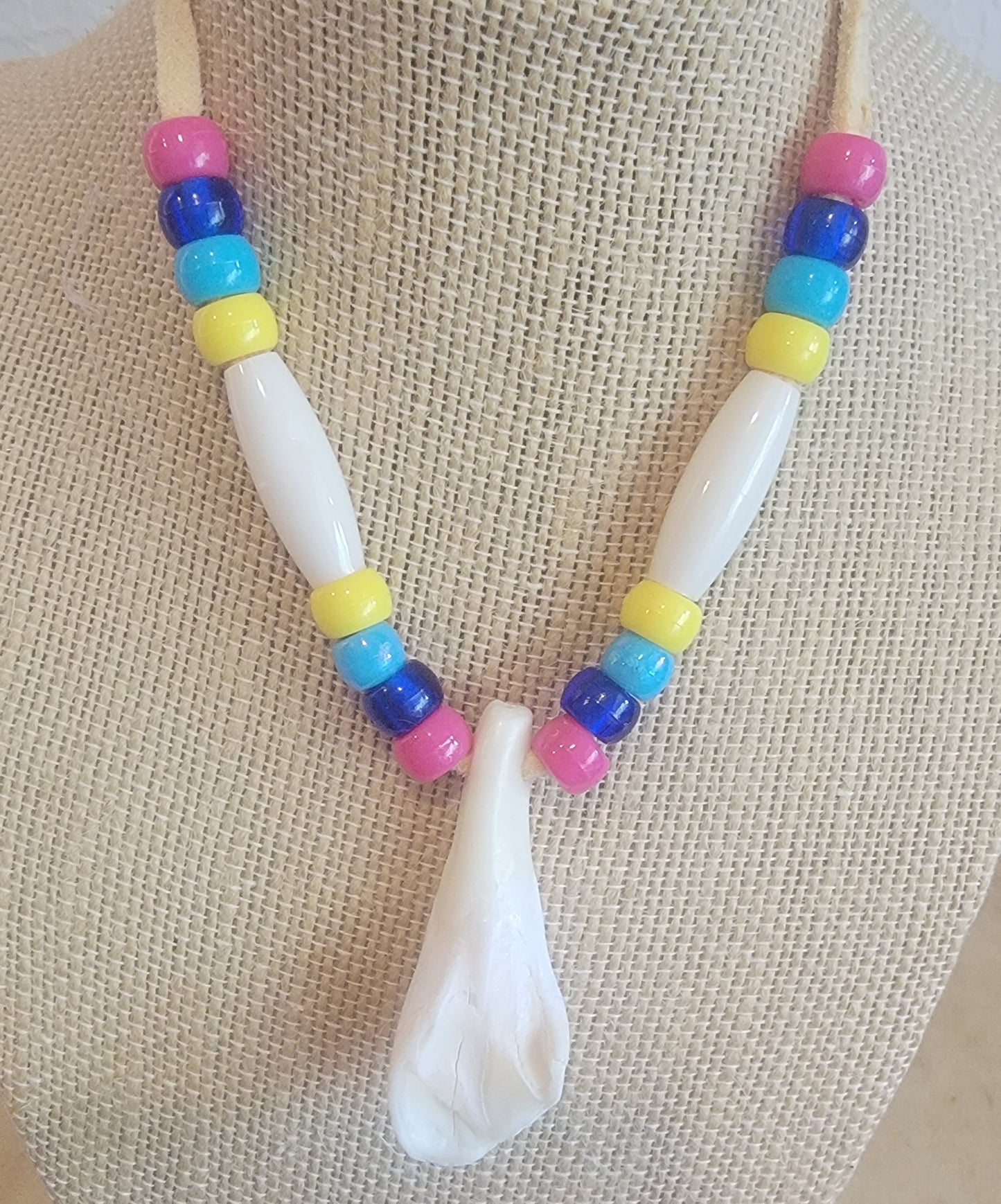 Shoshone Bison/Buffalo Tooth Necklace Indian Beadwork