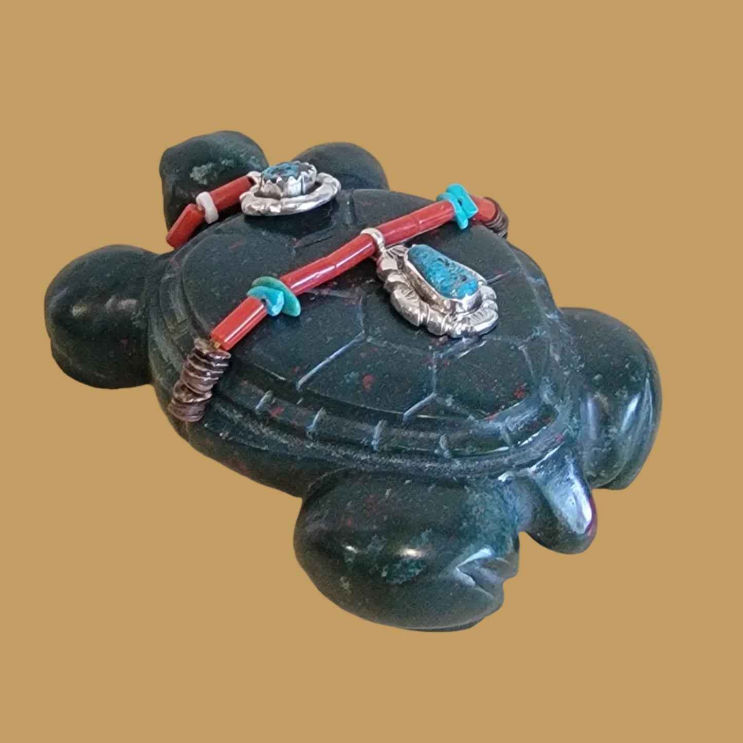 Fancy Bloodstone Sea Tortoise w/Amazing Jewelry Offerings Zuni Fetish