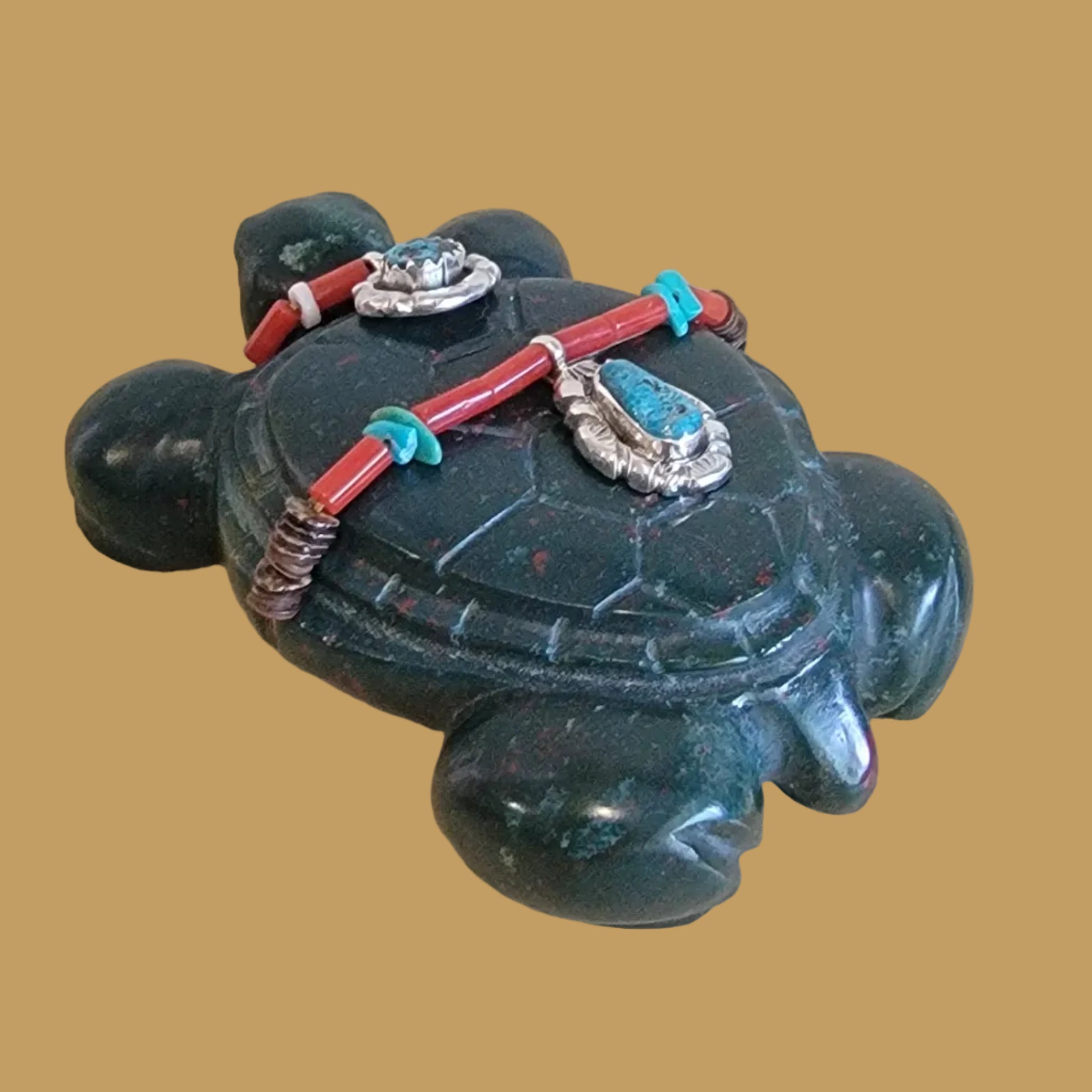 Fancy Bloodstone Sea Tortoise w/Amazing Jewelry Offerings Zuni Fetish