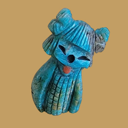 Kingman Turquoise Butterfly Corn Maiden Zuni Fetish