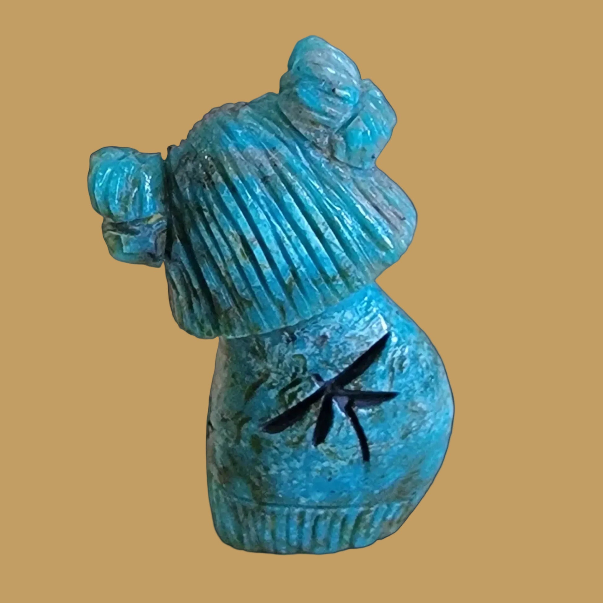 Kingman Turquoise Butterfly Corn Maiden Zuni Fetish
