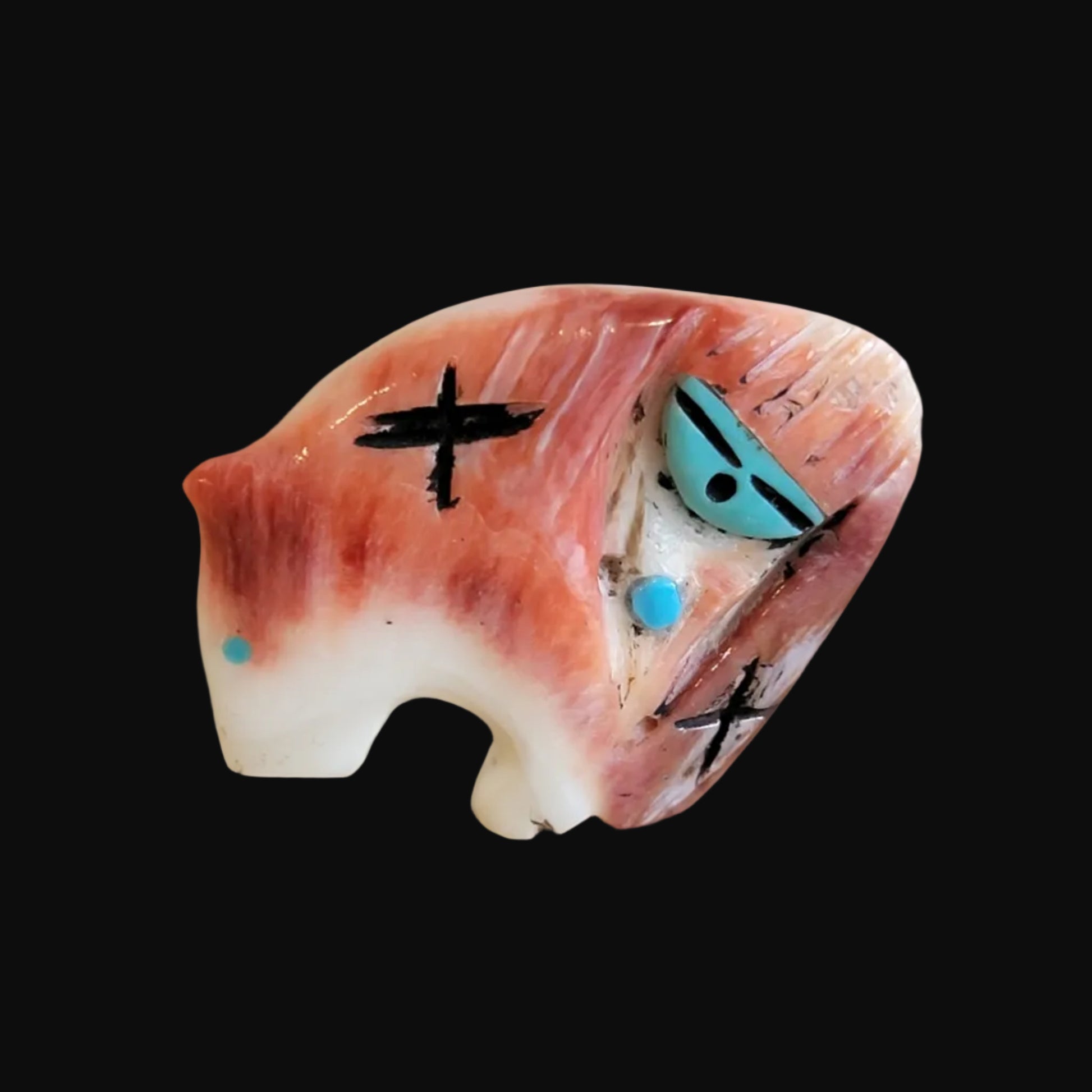 Spiny Oyster Shell "Bearden" w/ Mosaic Inlay Zuni Fetish